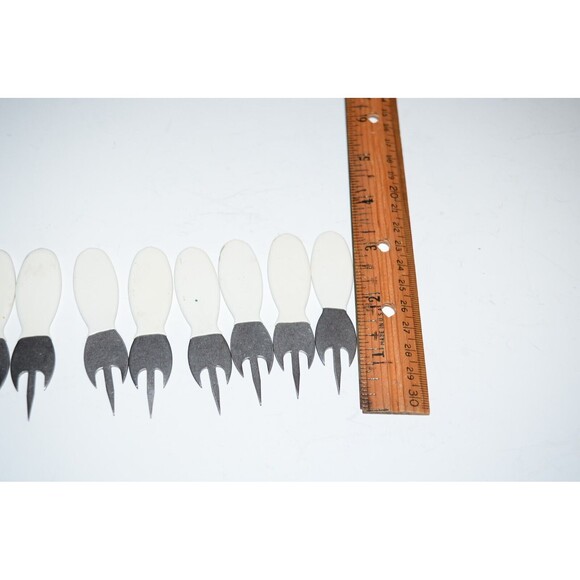 Vtg SS Corn on the Cob Holder fork set rubber end metal Estate find 8 pc 4 pair - Picture 2 of 4
